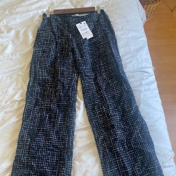 ZARA - WIDE LEG TROUSERS WITH A TEXTURED WEAVE - Picture 2 of 3